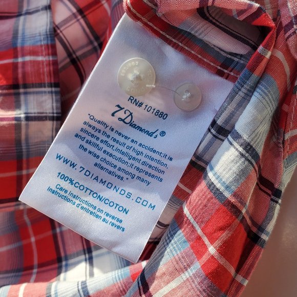 7 Diamonds XL Plaid Long Sleeve Button Down - Picture 8 of 8